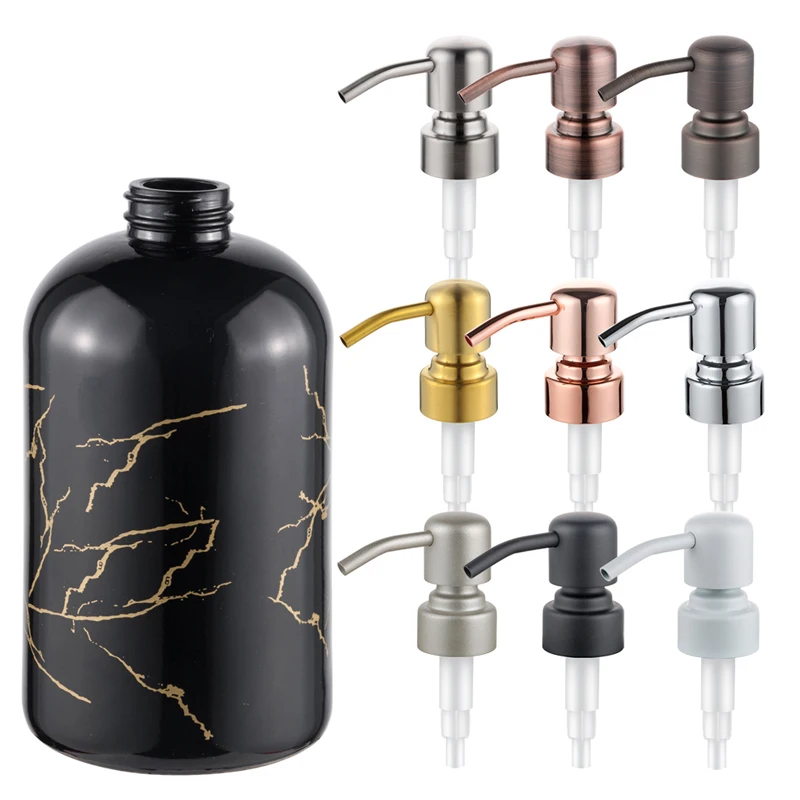 Factory Direct Detergent Golden Liquid And Glass Soap Dispenser Set With Stainless Steel Pump For Hand Gel