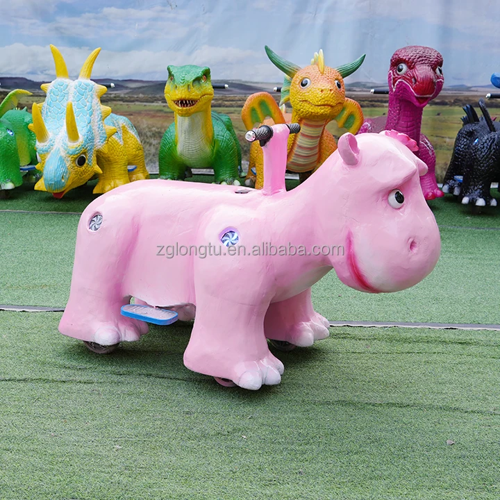 Longtu Art Mall Rental Coin Operated 24V Battery Drive Electric Motorized Animal Kiddie Ride Zebra