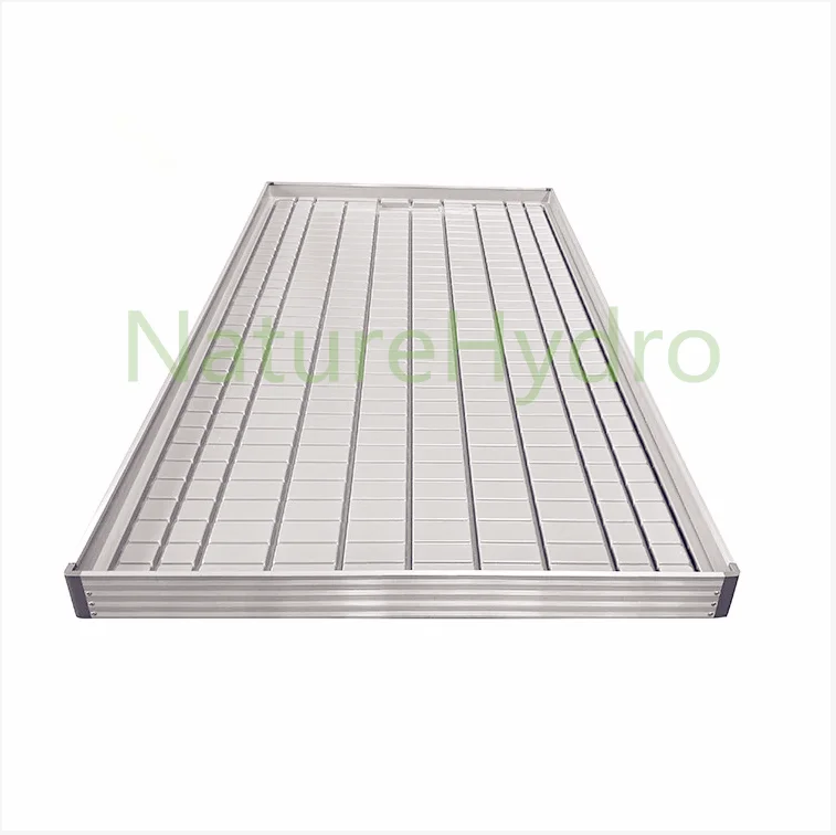 3x8 flood and drain trays hydroponics vertical rolling table