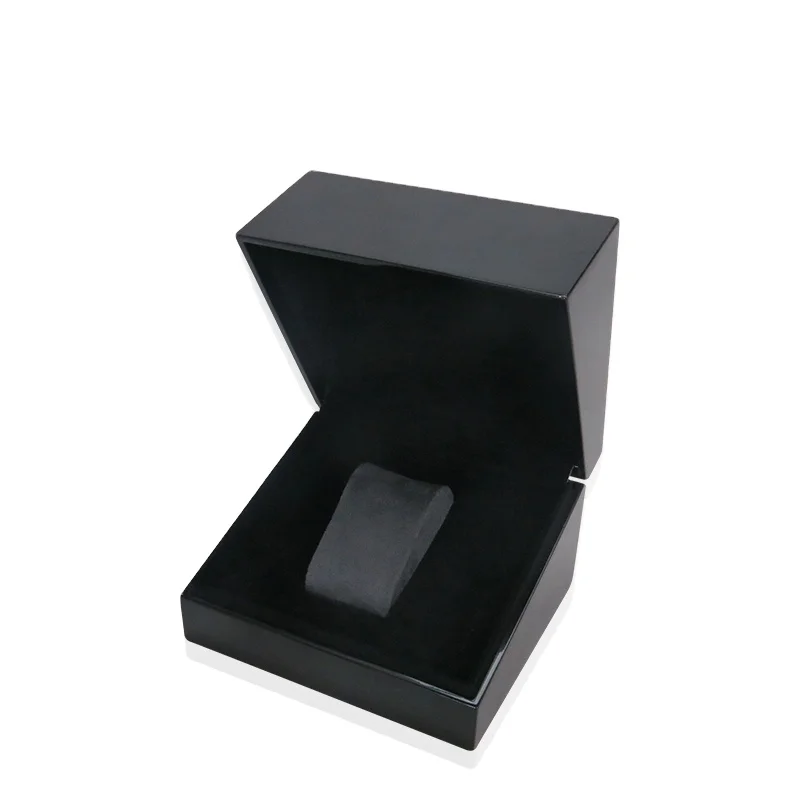 Перьевые черные пластиковые коробки для подарочных часов