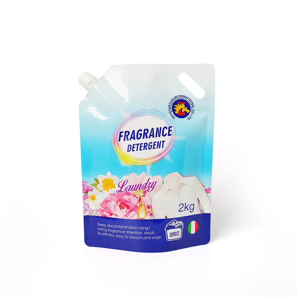 Innovative Design Washing Liquid Suction Nozzle Pouch Bag Printed Custom Plastic Packaging Stand Up Pouch