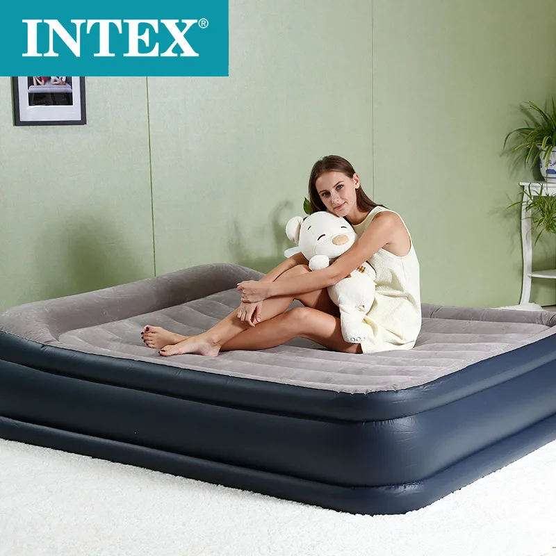 Intex indoor Queensize Airbed Dura-Beam Deluxe Rest Inflatable Mattress Raised built-in Pillow Airbed for leisure furniture