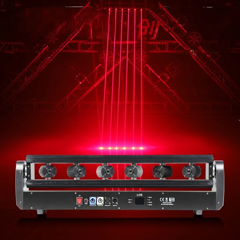 Dj Disco Nightclub Bar 6 300mw Red Laser Lights And 6 500mw Full Colour Rgb Moving Head Laser Lights