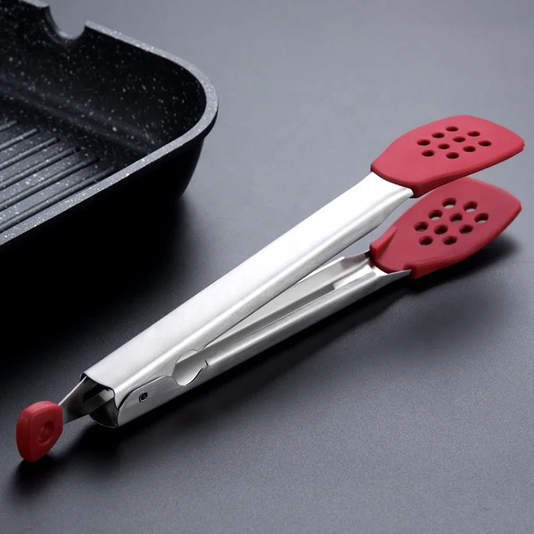 OEM ODM Non-slip Clip Clamp Salad Tools Kitchen Silicone Bbq Cooking Food Tongs