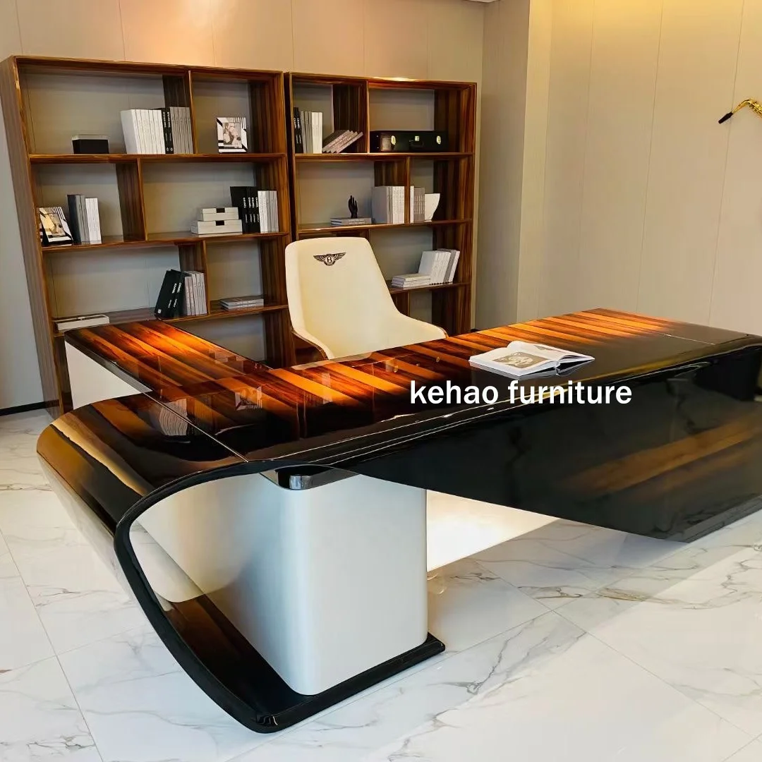 Luxury Modern Executive Office Furniture Table Desks For Office Home Work Wood Desk With Chair