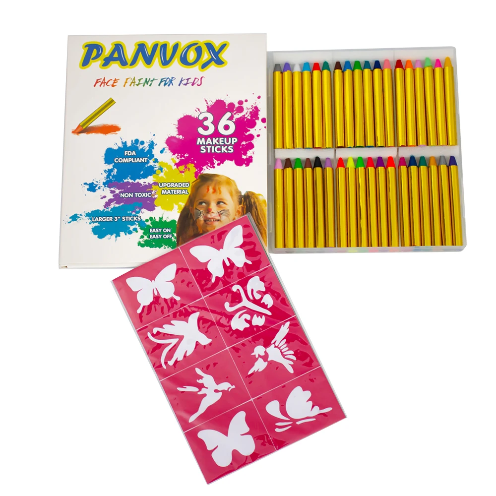 
Face Body Crayons Non-toxic Safety, Body Painting Kit Makeup for Kids Easter/Halloween/Christmas/Makeup Cosplay 36 Colors 