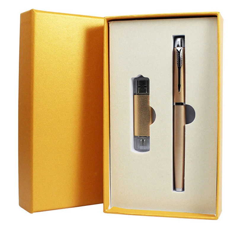 Digibloom Promotional 16GB USB Flash Drive And Pen Gift Set Business Office Student Stationery U Disk Pen Gift Set Custom Logo