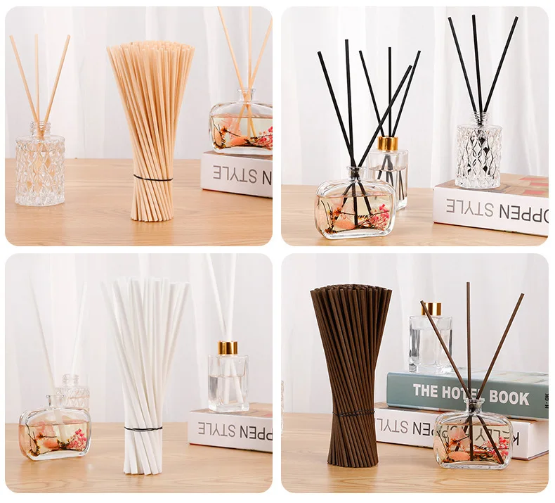 2-18Mm Multi-Colors Natural Rattan Wood Sticks Essential Oil Aroma Diffuser Sticks Refill Replacement For Aroma Fragrance