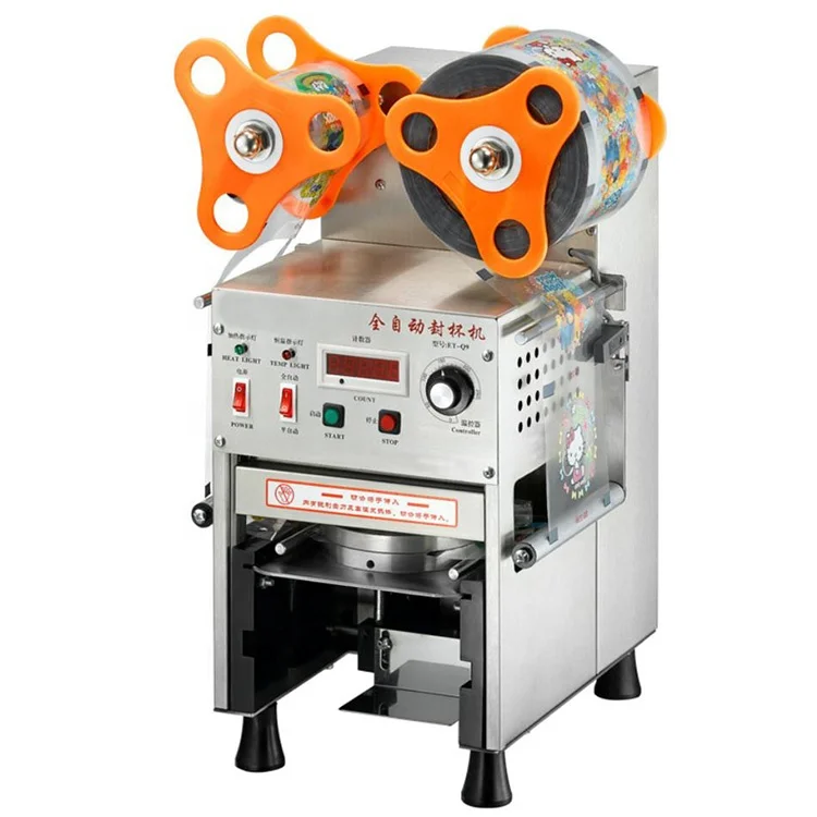 Fully Automatically Counter Boba Tea Cup Sealing Machine 90 95 Juice Drink Package Cup Sealer