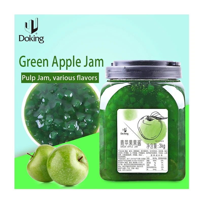 Dooking 3kg Kiwi Fruit Jam Wholesale Export Hot Selling Bubble Tea Ingredient Sweet and Sour Taste in Bottle Packaging
