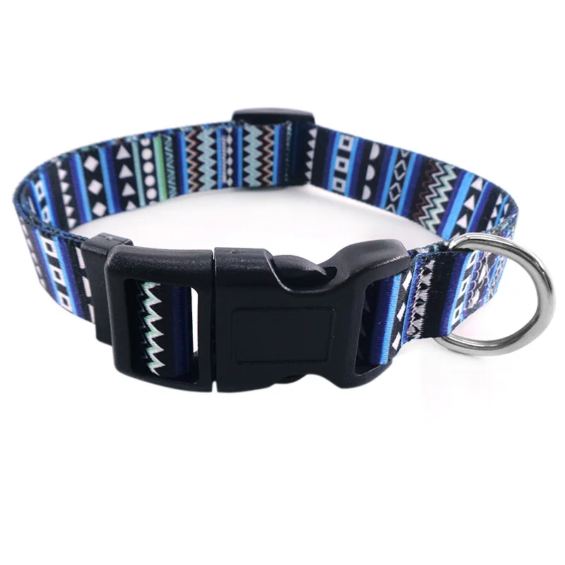 Hot-selling high-quality durable and comfortable polyester small and medium-sized pets Bohemian style pet traction collar