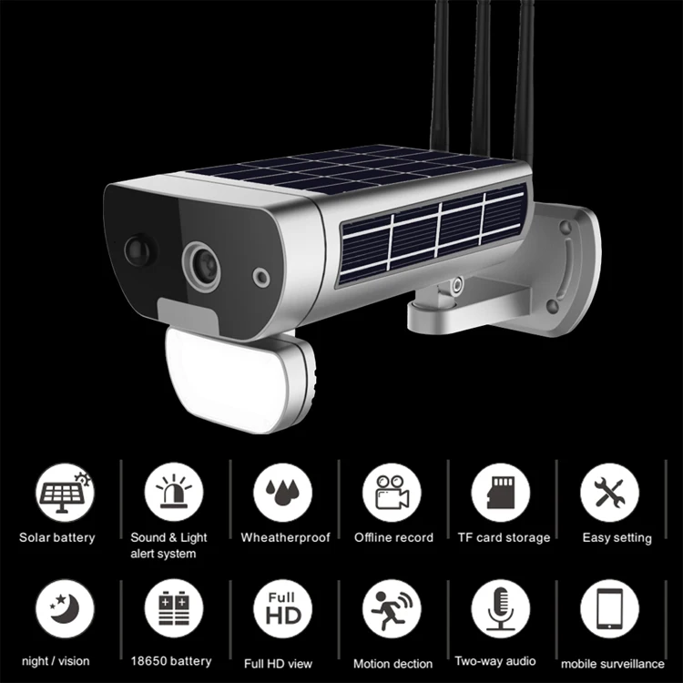 4G Solar Security Camera PIR Camera 1080p Real-time 2G2P FULL Super-angle Lens Talk Wireless Camera Solar Camera