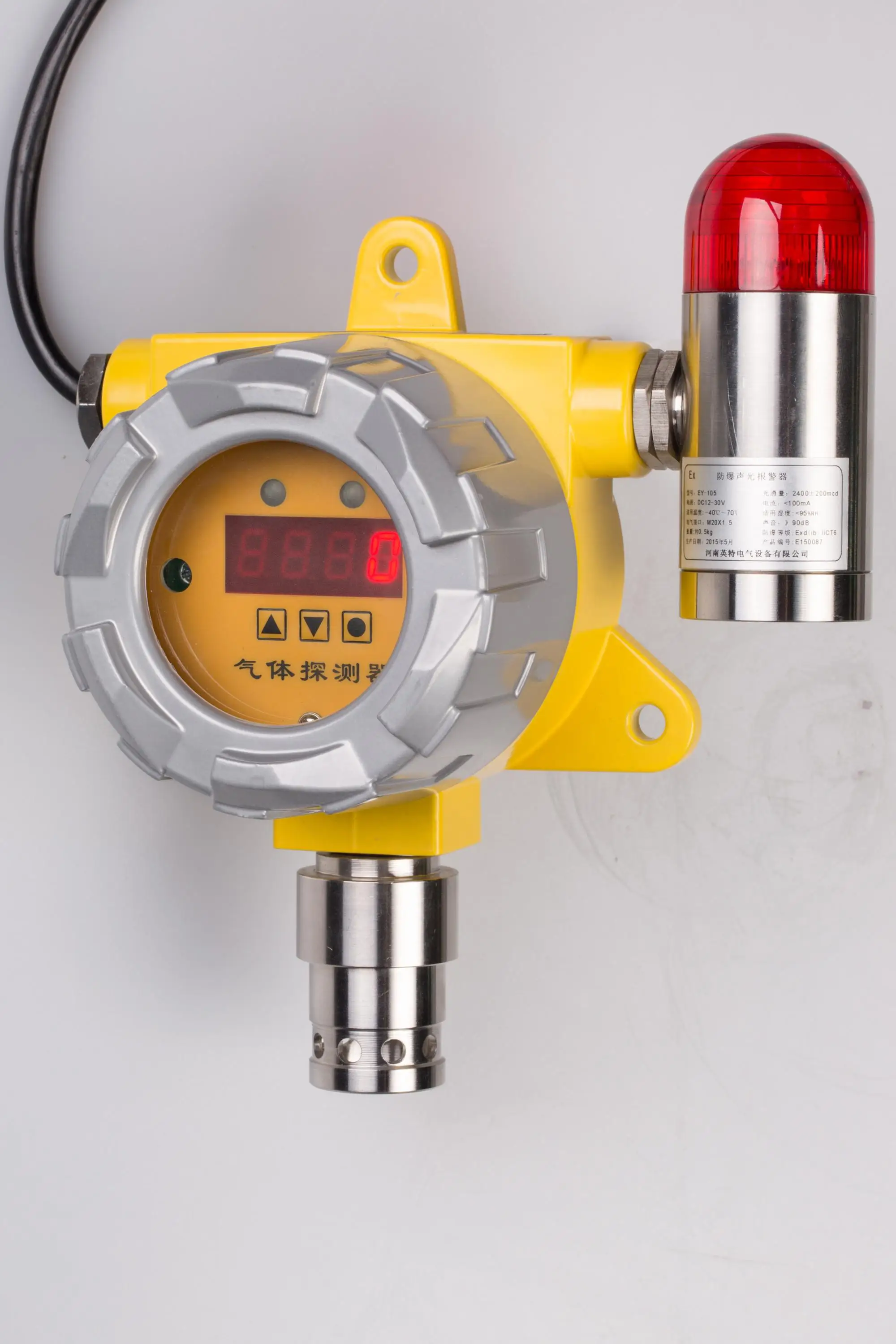 Explosion proof H2S detector H2S transmitter gas leak detector with LED display and alarm lamp