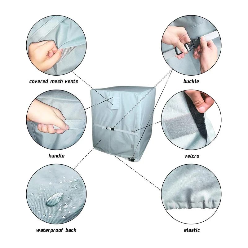 Высококачественный Прочный Зимний устойчивый к атмосферным воздействиям портативный чехол квадратной формы для кондиционера