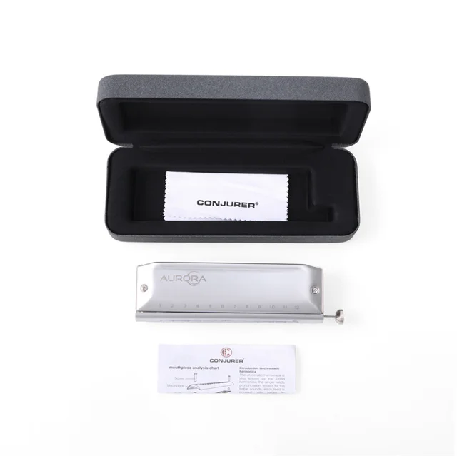 Conjurer impressive 12 holes 48 tune professional chromatic harmonica for performer musical instrument