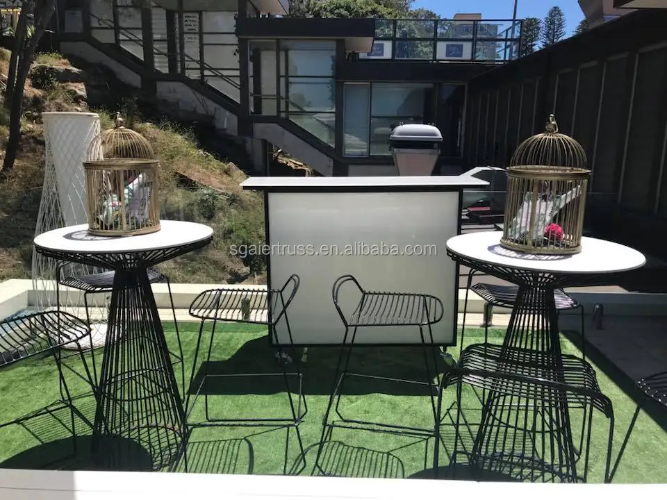 Aluminum Illuminated Led Light Table Glowing Up Bar Furniture Night Club Bar Counter Design