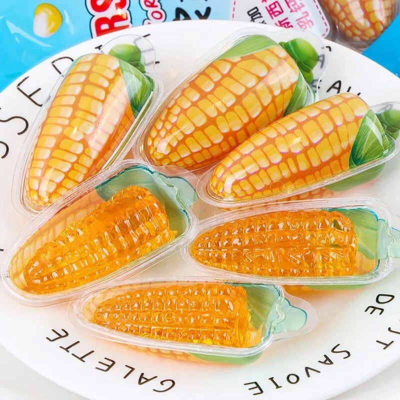 Wholesale Halal 10g Shantou Corn Filled Jam Soft Jelly Gummy Candy