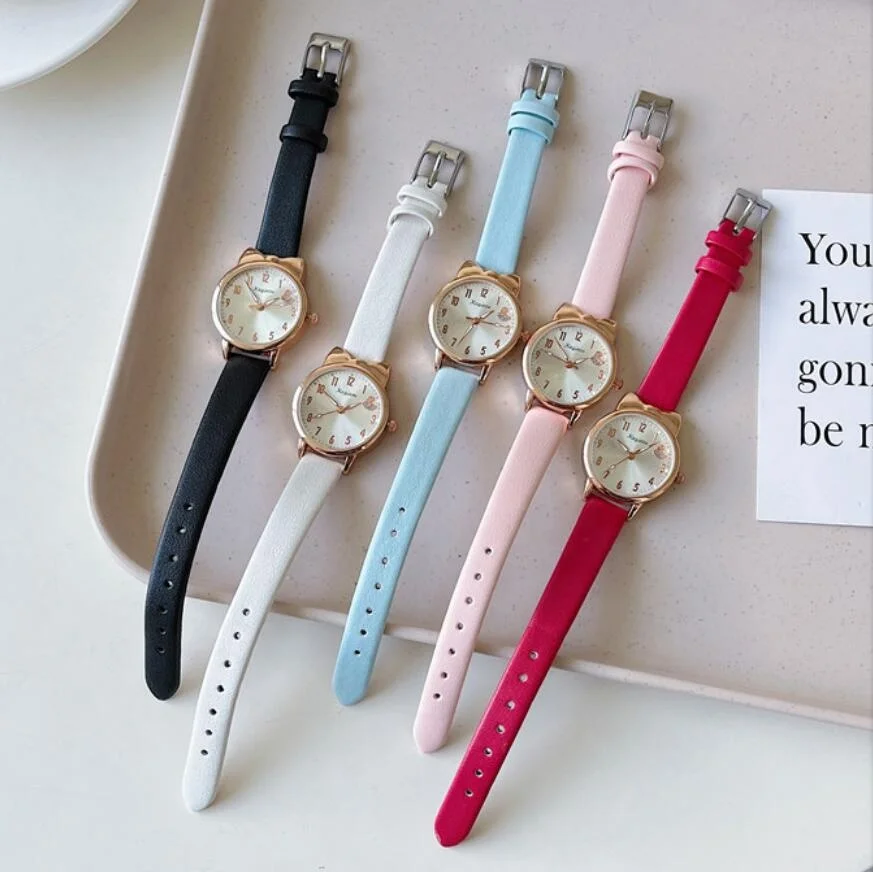 online shopping cheap young ladies wrist watches stylish wristwatch Fashion Slim leather strap Quartz Girls watch