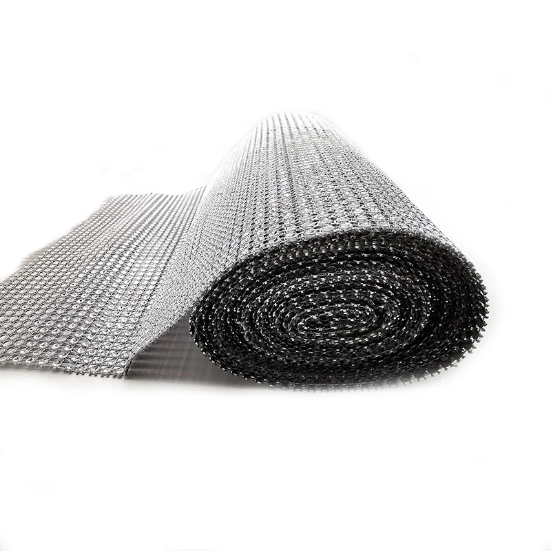 
50 row silver 5 Yards Diamond Mesh ribbon plastic rhinestone Wrap Roll for Cake Banding 