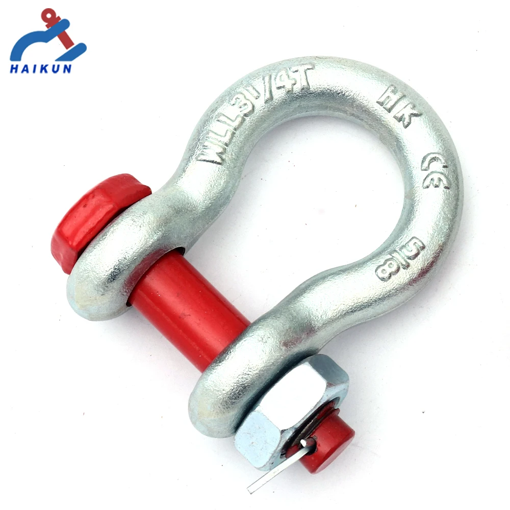 G2130 G2150 G209 G210 High Strength US Type Drop Forged Galvanized Safety Bolt Lifting Anchor Bow Shackle