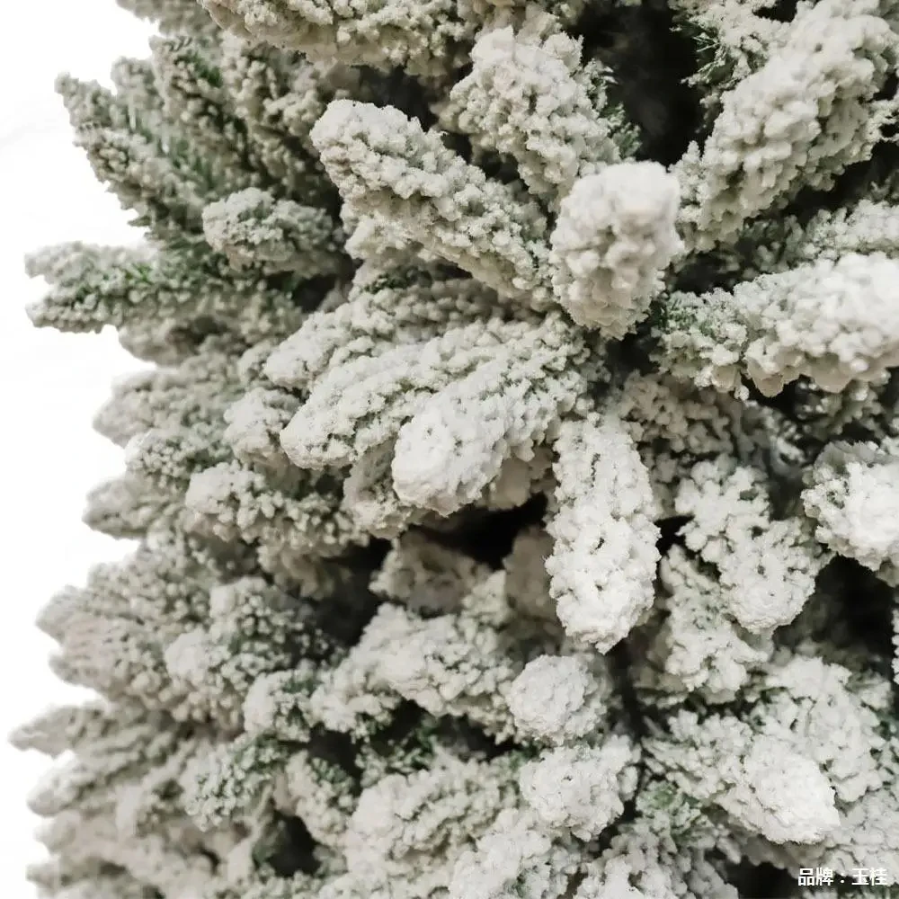 2024 Source Factory New Design Snow Artificial Christmas Tree With Mental Stand and Decorations
