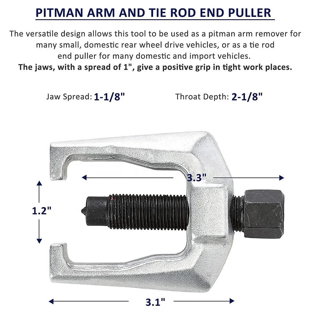 5pc Ball Joint Separator, Pitman Arm Puller, Tie Rod End Tool Set for Front End Service, Splitter Removal Kit