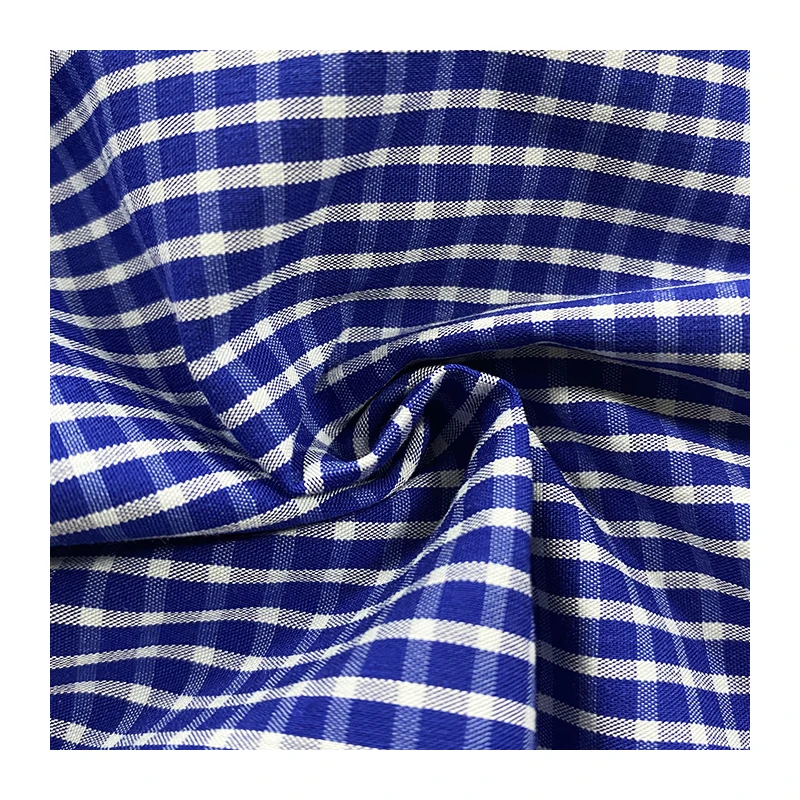 Cotton Blend Nylon Stretch Yarn Dyed Fabric Check Stripe Style Yarn Dyed Shirt Fabric With Spandex