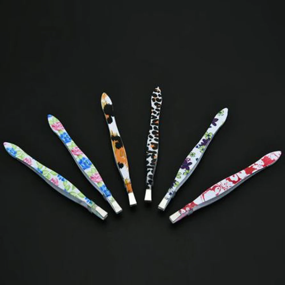 New 1pcs Flower Eyebrow Tweezers Stainless Steel Face Hair Removal Eye Brow Trimmer Eyelash Clip Cosmetic Makeup Tool
