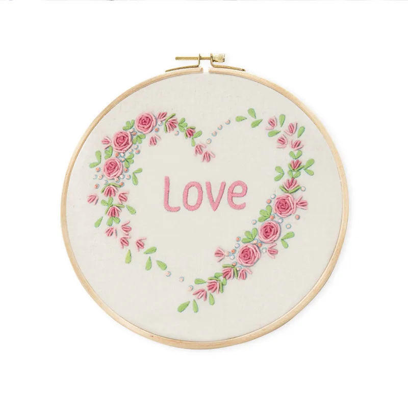 Заводская цена полный ассортимент искусственной вышивки хлопчатобумажная ткань DIY Вышивка стартовый комплект с рамкой