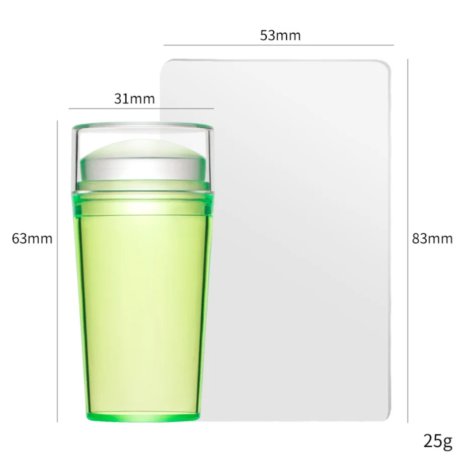 Amazon Hot Sale Silicone Jelly French Manicure Stamper Set Nail Art Stamping Polish Print with Cover Stencil Transfer Tool 3.1cm