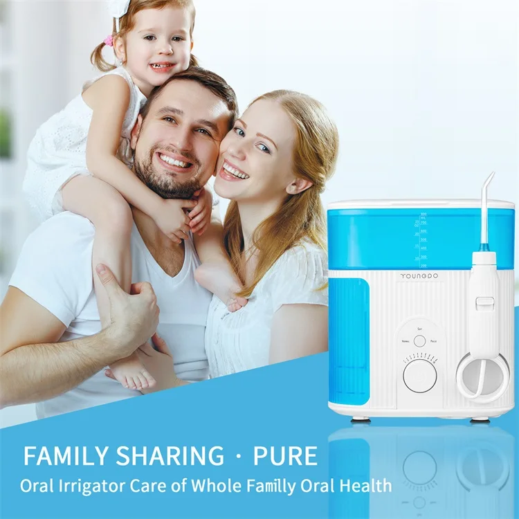 White Portable Disinfect Function Desk Topwater Flosser Oral Irrigator Electric With 7 Brush Heads