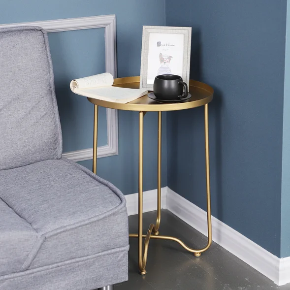 
Simple design living room sofa side table folding small gold luxury coffee tables 