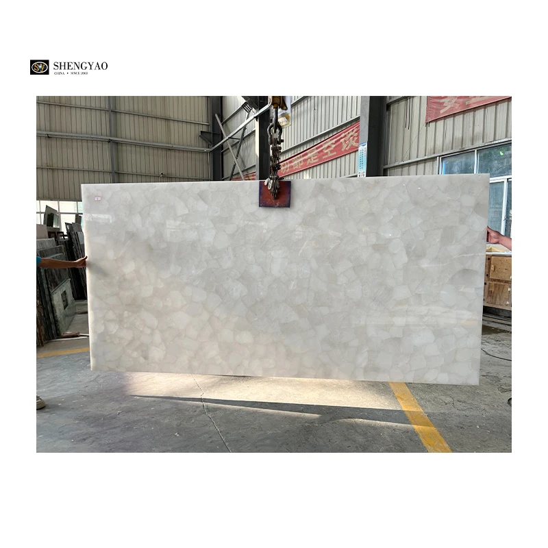 Natural Largest Size Translucent Crystal Stone Super White Quartz Slabs For Countertops/Vanities