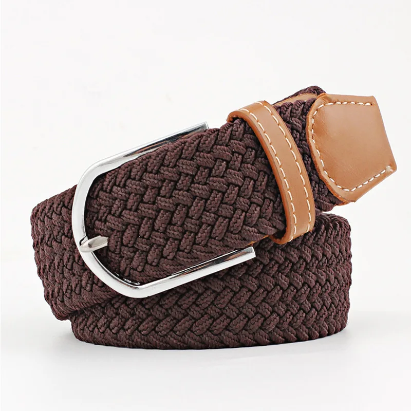 Custom Belt Luxury Brown Cow Leather Braided Woven Man Knitted Belts