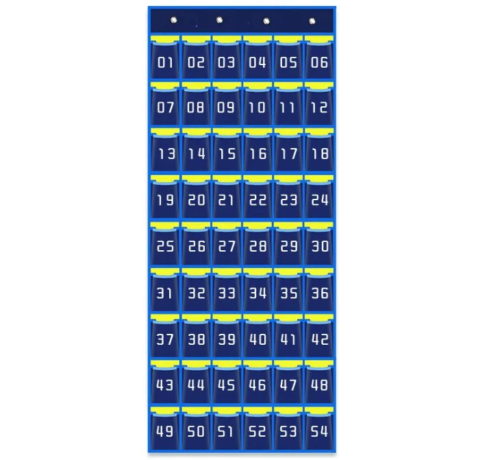 Numbered Classroom Pockets for Cell Phones and Calculator Holder Hanging Wall Door Organizer  Chart(36 pockets, 48 pockets)