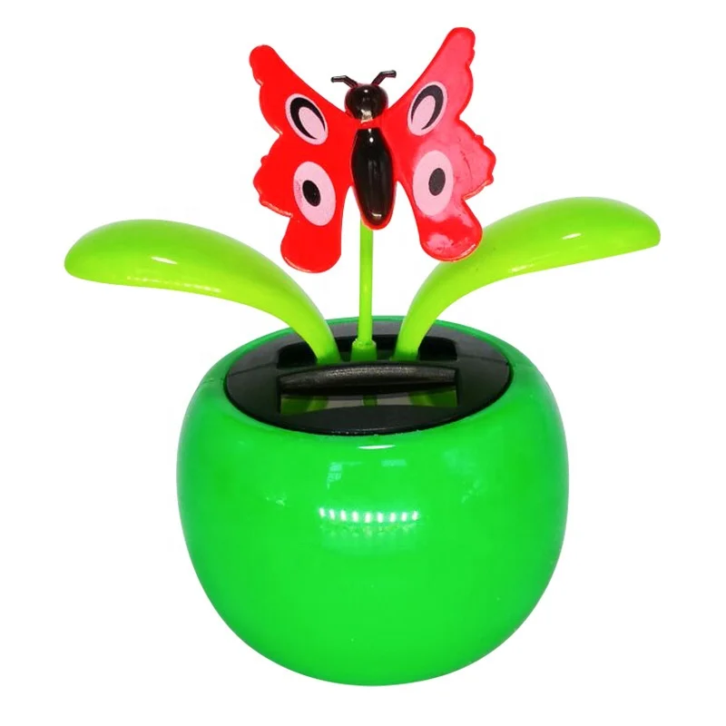 Automatic Dancing Flower Toy Gift  Solar Powered Flip Flap Dancing Flower For Car Decor