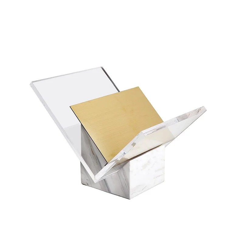 Flush Transparent Acrylic Magazine Tray Shelf, Desktop Acrylic Bookshelf