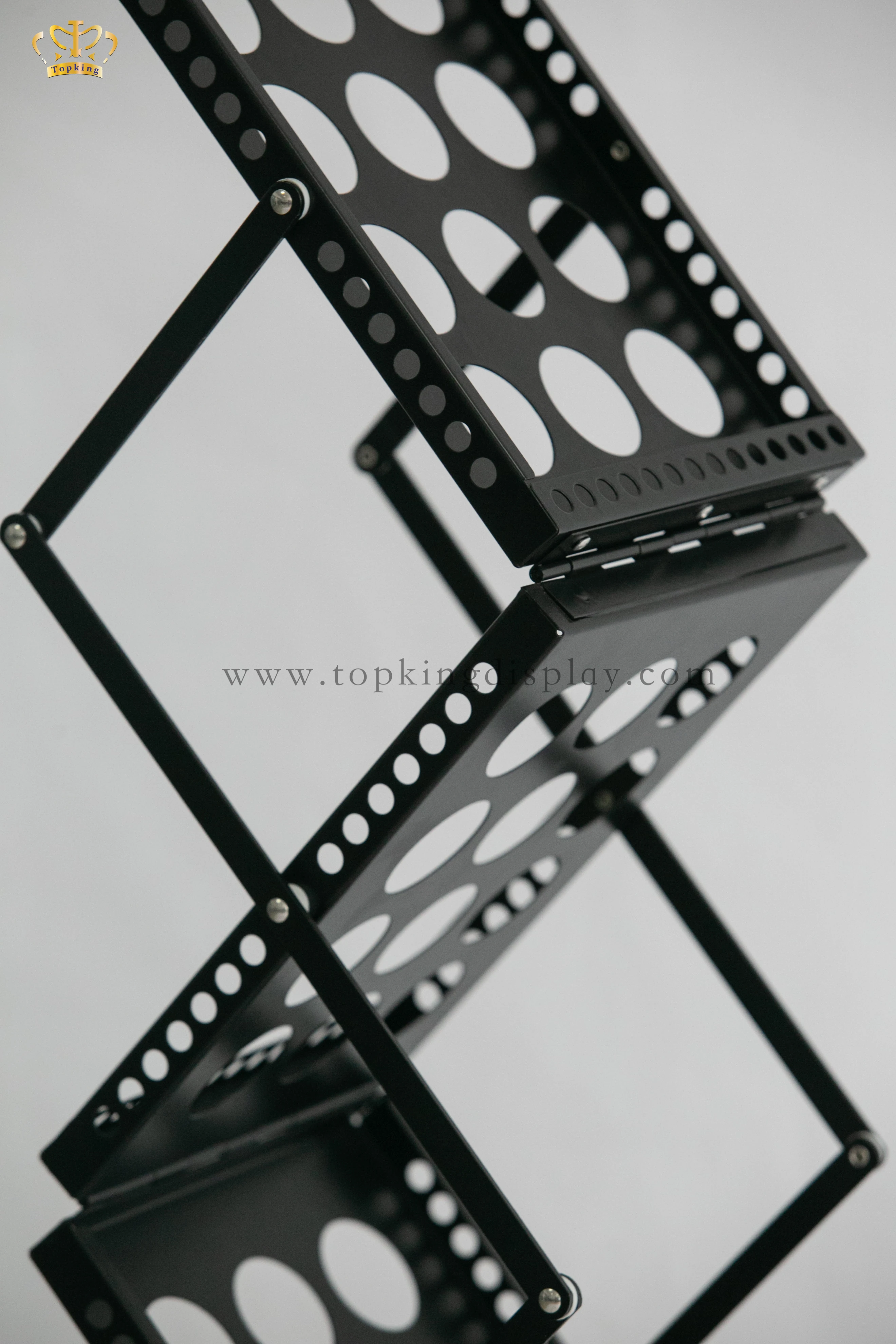 Double side iron brochure holder black brochure stand magazine rack