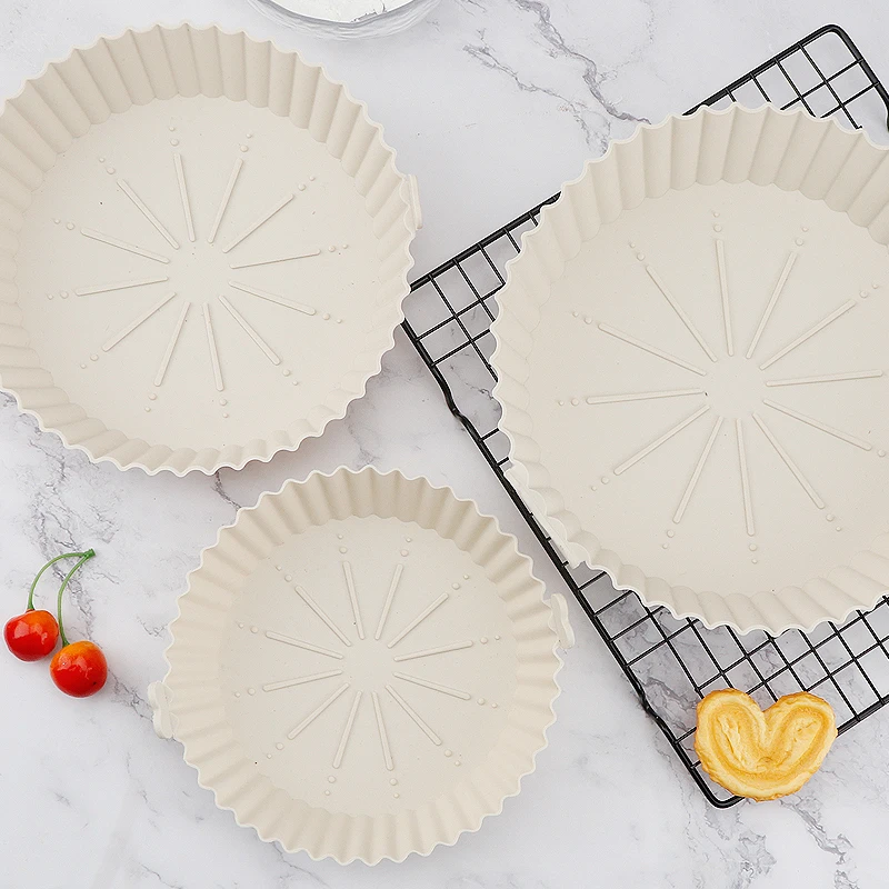 7/8/9.5 Inch New Arrivals Reusable Silicone Air Fryer Pot Accessories Non-stick Air Fryer Silicone Liner Basket