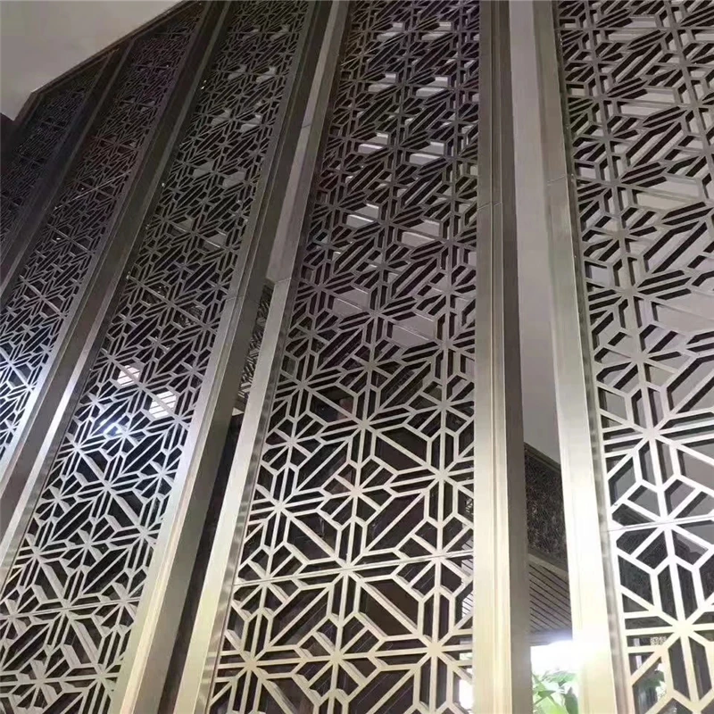 Engraving champagne full height room dividers japanese room divider