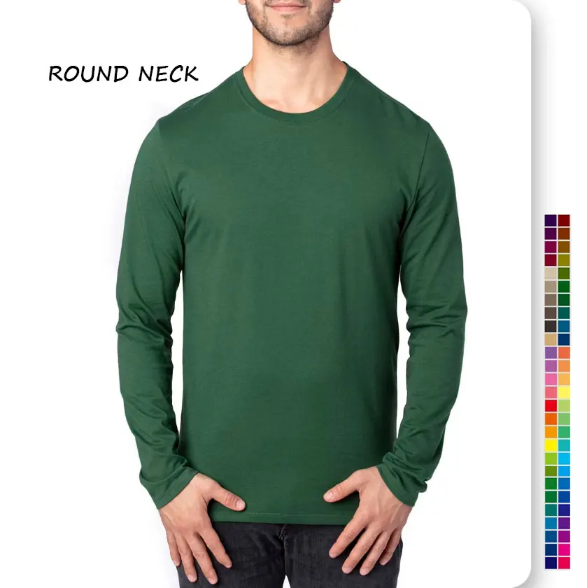 2024 Wholesale Mens Long Sleeve T Shirt Solid Color Sports Casual Long-Sleeved T-shirt Male O-neck T-shirts