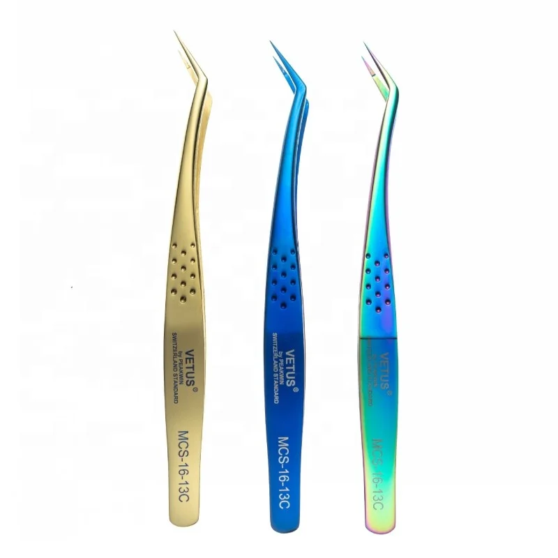 VETUS Original  russian volume eyelash extensions tweezers MCS-16-13c for picking fan lashes