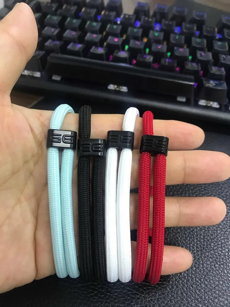 Подарок для мужчин и женщин, регулируемые плетеные браслеты с логотипом на заказ, плетеные шнурки для обуви, браслет, веревочные браслеты