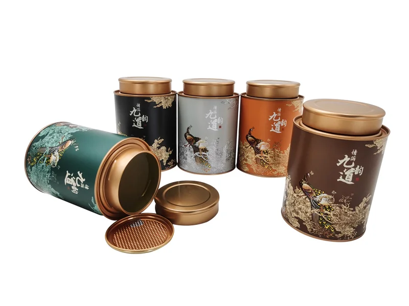 Custom Design Mix Colors Cardboard Eco Friendly Cans Tea Coffee Paper Card Canister Paper Tube Packaging