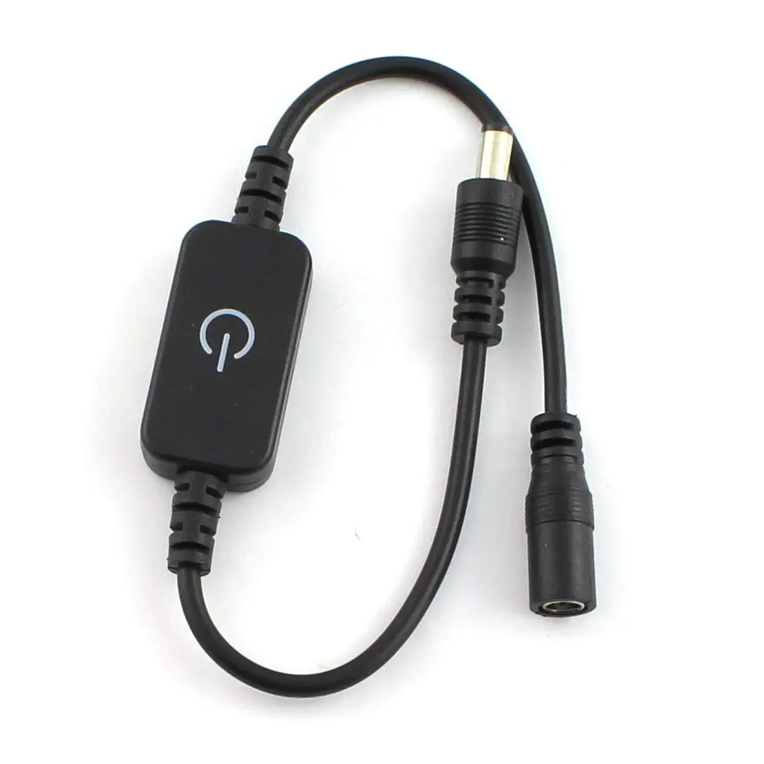 eSann LED Dimmer,LED Single Color Dimmer Controller DC 12V,Black DC Mini LED Dimmer Touch Switch