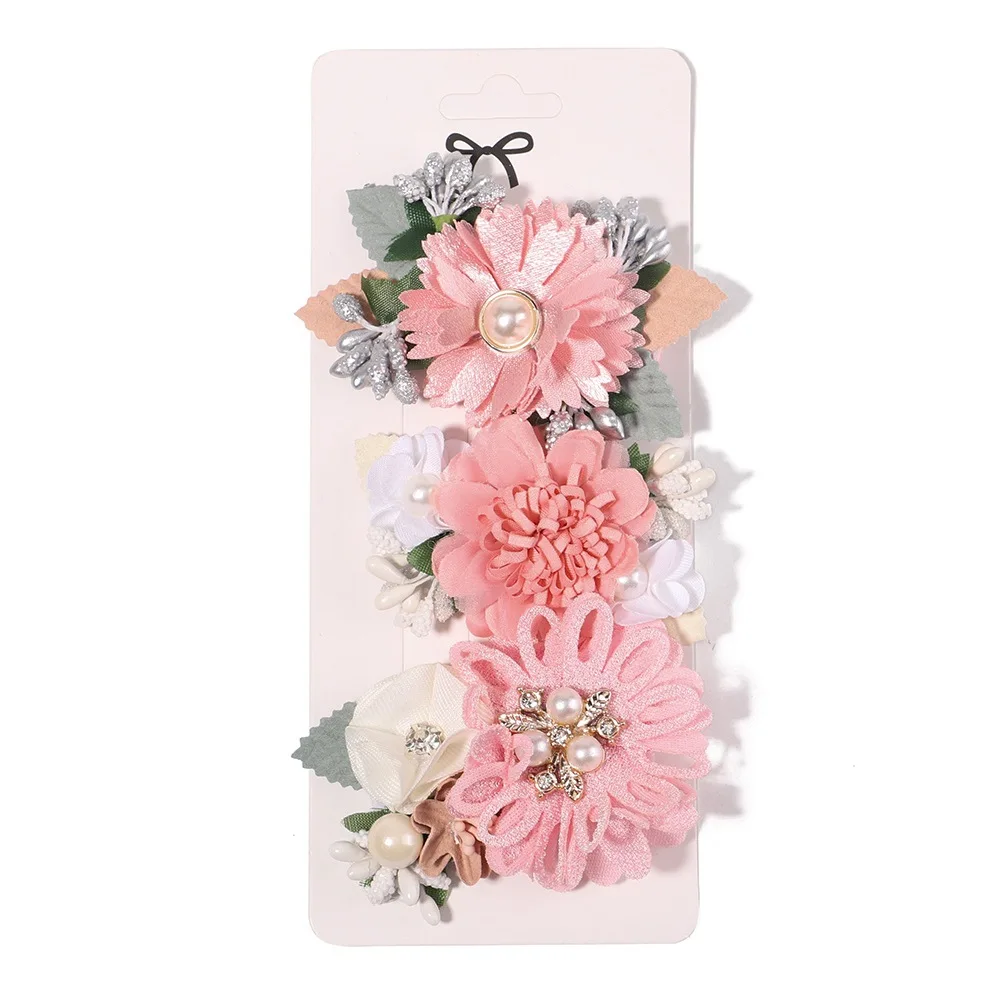 New Design Simulation Head Flower Wedding Diy Clothing Accessories Cloth Flower Brooch Jewelry Hair Accessories Clip