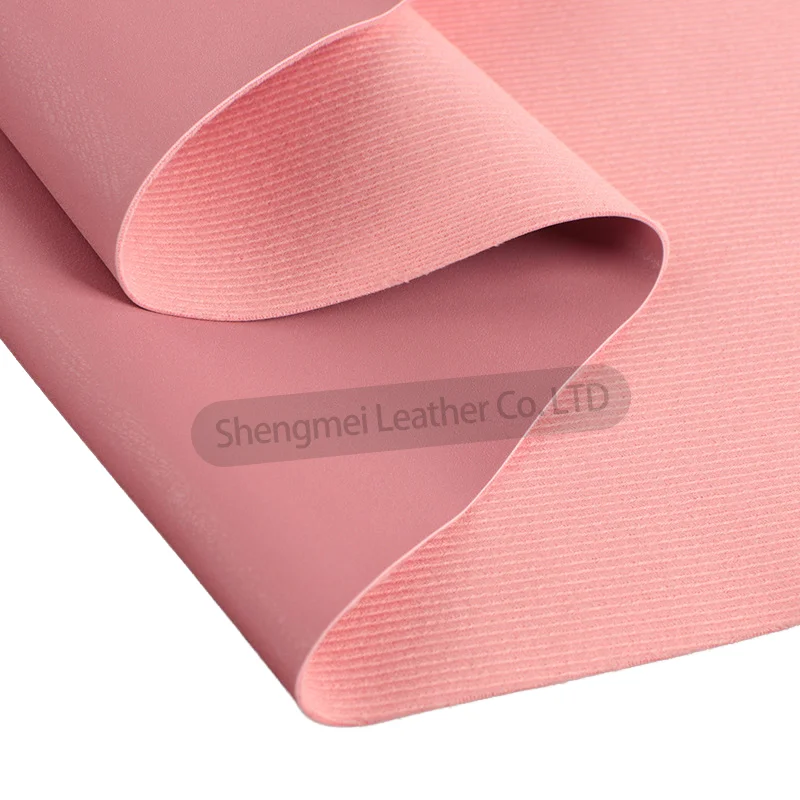 PU synthetic leather fabric suede microfiber elastic double sided shoe material leather artificial
