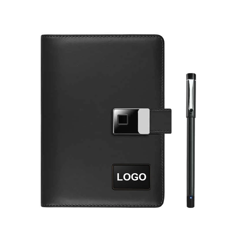 Smart Notebook Drawing Writing Synchronized Software Smart Pen  Leather Notebook Gournal With USB Flash Drive Fingerprint Lock
