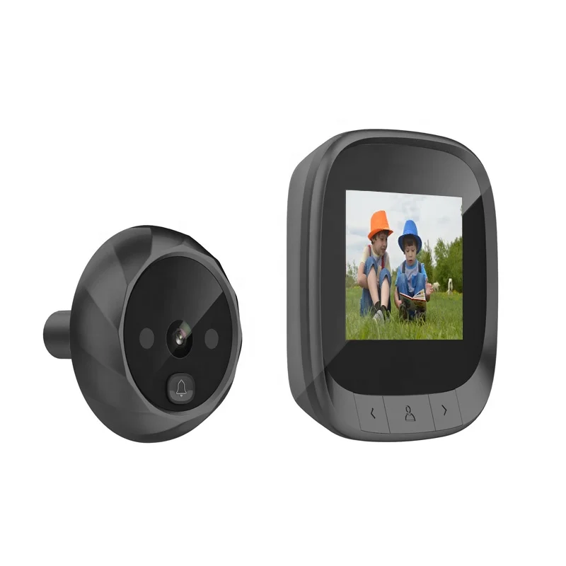 Video recording magic eye door viewer with doorbell