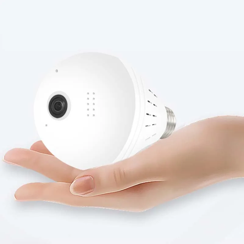 Wireless Network Panoramic 360 Degree Fisheye Home Security Video Surveillance Night Vision Two Way Audio Smart Bulb With Camera
